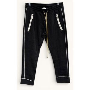 Rhude Track Pants Black Contrast Zip Drawstring Made USA Size S
